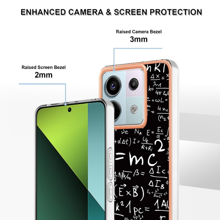 For Xiaomi Redmi Note 13 Pro 5G Global Electroplating Marble Dual-side IMD Phone Case(Equation) - Note 13 Pro Cases by PMC TechLife | Online Shopping South Africa | PMC TechLife | Buy Now Pay Later Mobicred