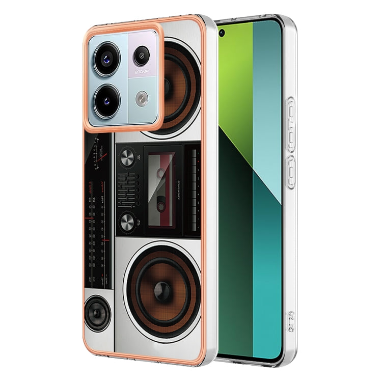 For Xiaomi Redmi Note 13 Pro 5G Global Electroplating Marble Dual-side IMD Phone Case(Retro Radio) - Note 13 Pro Cases by PMC Jewellery | Online Shopping South Africa | PMC Jewellery | Buy Now Pay Later Mobicred