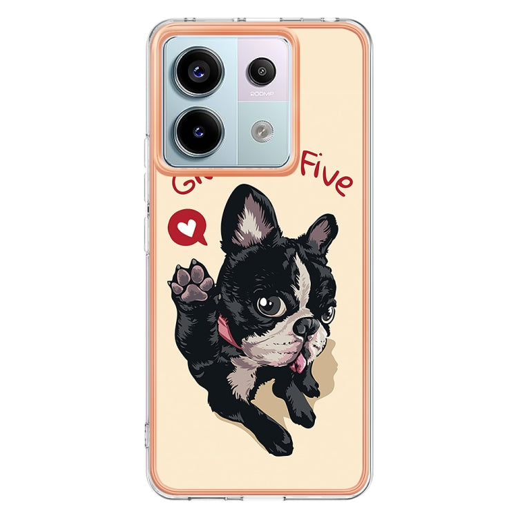 For Xiaomi Redmi Note 13 Pro 5G Global Electroplating Marble Dual-side IMD Phone Case(Lucky Dog) - Note 13 Pro Cases by PMC TechLife | Online Shopping South Africa | PMC TechLife | Buy Now Pay Later Mobicred