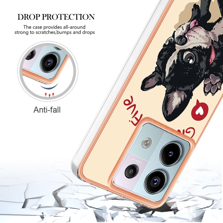 For Xiaomi Redmi Note 13 Pro 5G Global Electroplating Marble Dual-side IMD Phone Case(Lucky Dog) - Note 13 Pro Cases by PMC TechLife | Online Shopping South Africa | PMC TechLife | Buy Now Pay Later Mobicred