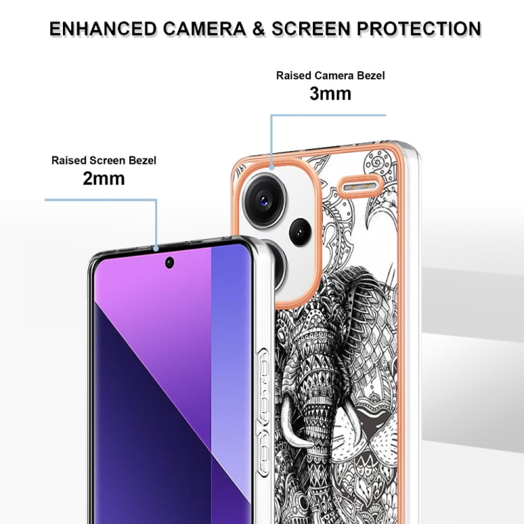 For Xiaomi Redmi Note 13 Pro+ 5G Electroplating Marble Dual-side IMD Phone Case(Totem Elephant) - Note 13 Pro+ Cases by PMC TechLife | Online Shopping South Africa | PMC TechLife | Buy Now Pay Later Mobicred
