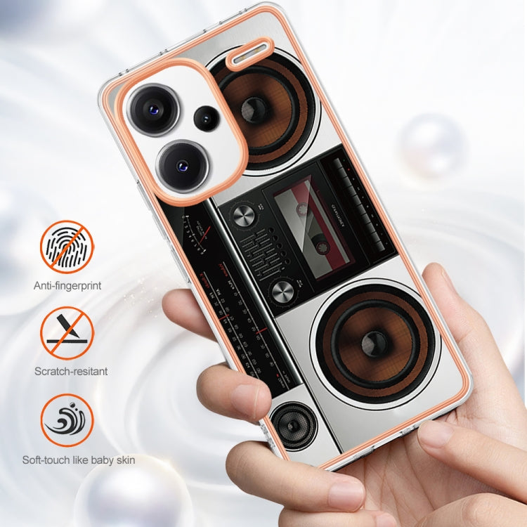 For Xiaomi Redmi Note 13 Pro+ 5G Electroplating Marble Dual-side IMD Phone Case(Retro Radio) - Note 13 Pro+ Cases by PMC TechLife | Online Shopping South Africa | PMC TechLife | Buy Now Pay Later Mobicred