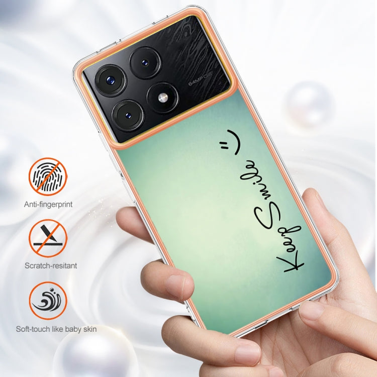 For Xiaomi Poco X6 Pro / Redmi K70E Electroplating Marble Dual-side IMD Phone Case(Smile) - free shipping - PMC TechLife - Order now!