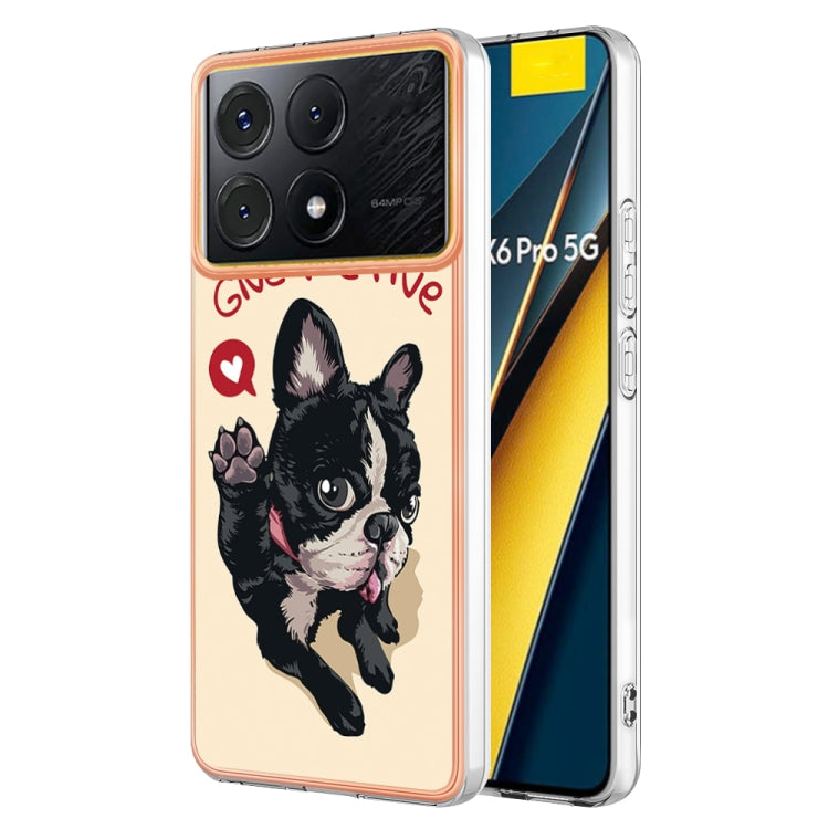 For Xiaomi Poco X6 Pro / Redmi K70E Electroplating Marble Dual-side IMD Phone Case(Lucky Dog) - K70E Cases by PMC TechLife | Online Shopping South Africa | PMC TechLife | Buy Now Pay Later Mobicred