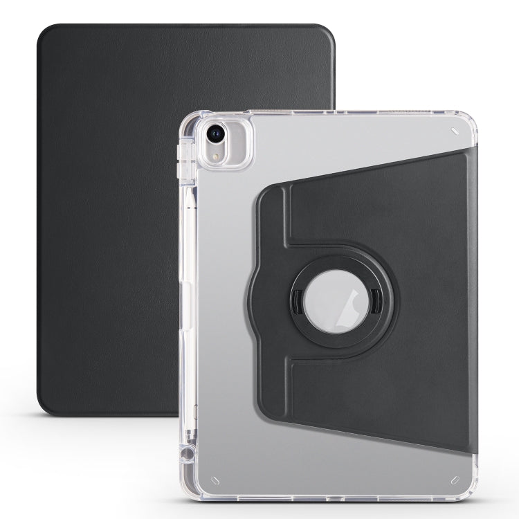 For iPad Air 11 2025 / 2024 Clear Acrylic 360 Rotation Detachable Leather Tablet Case(Black) - iPad Air 11 2025 / 2024 Cases by PMC Jewellery | Online Shopping South Africa | PMC Jewellery | Buy Now Pay Later Mobicred