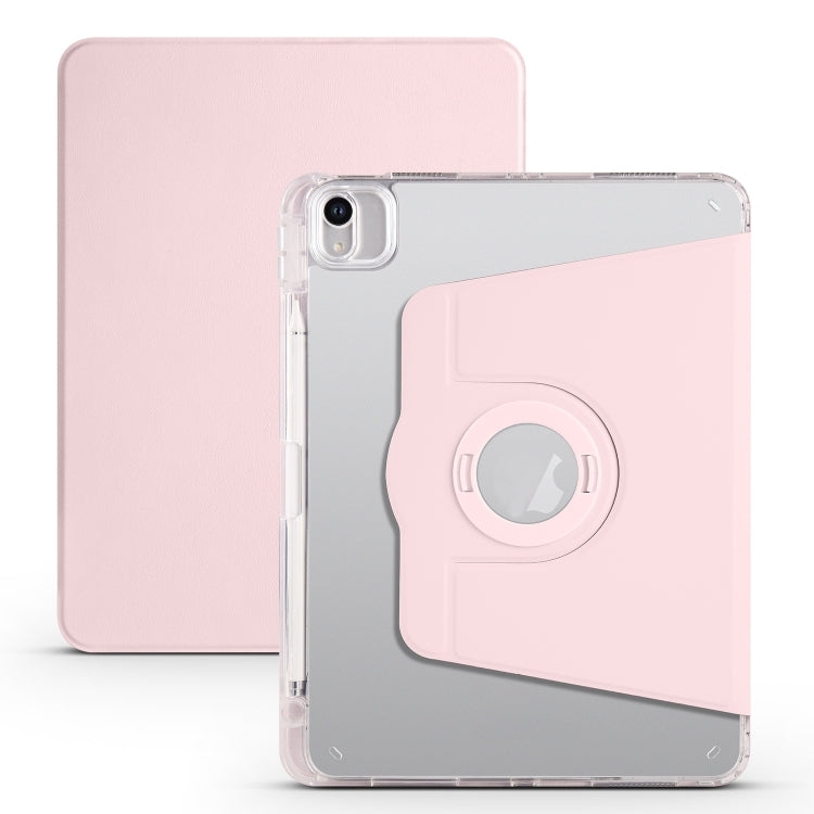 For iPad Air 11 2024 Clear Acrylic 360 Rotation Detachable Leather Tablet Case(Pink) - iPad Air 11 2024 Cases by PMC Jewellery | Online Shopping South Africa | PMC Jewellery | Buy Now Pay Later Mobicred