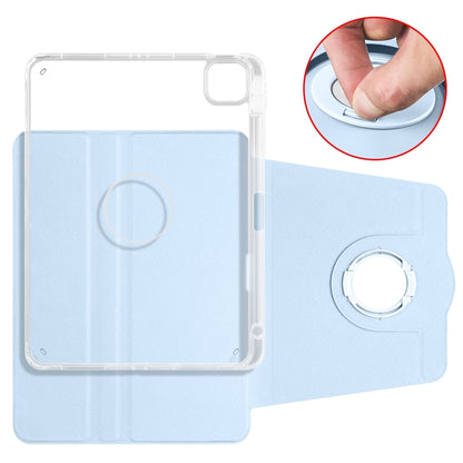 For iPad Air 13 2024 Clear Acrylic 360 Rotation Detachable Leather Tablet Case(Ice Blue) - iPad Air 13 2024 Cases by PMC Jewellery | Online Shopping South Africa | PMC Jewellery | Buy Now Pay Later Mobicred