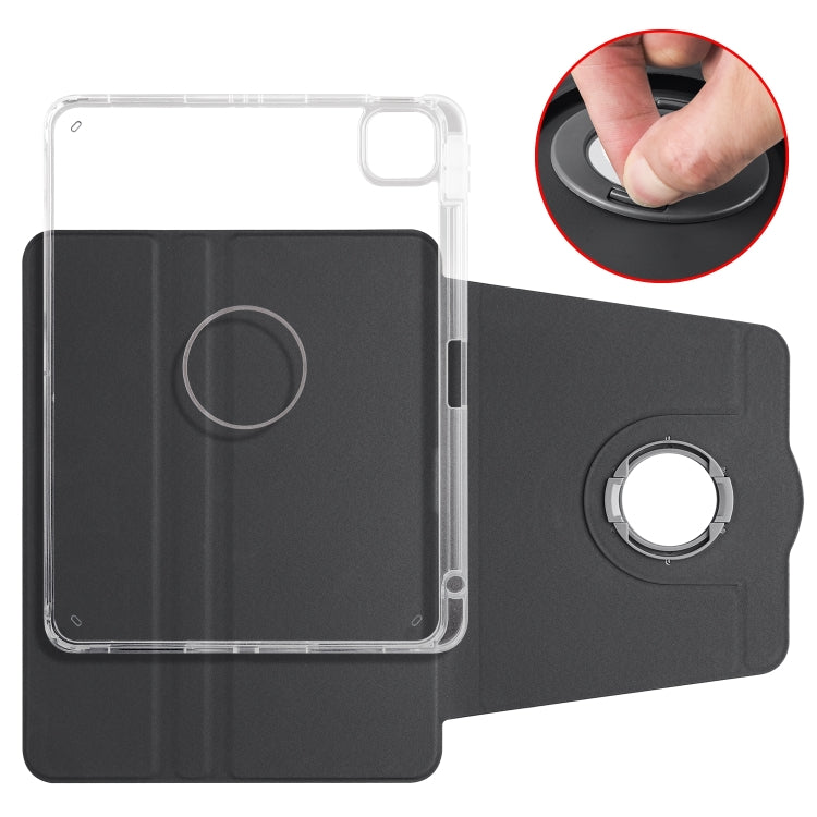 For iPad Pro 13 2024 Clear Acrylic 360 Rotation Detachable Leather Tablet Case(Black) - iPad Pro 13 2024 Cases by PMC TechLife | Online Shopping South Africa | PMC TechLife | Buy Now Pay Later Mobicred