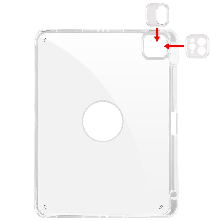 For iPad Pro 13 2024 Clear Acrylic 360 Rotation Detachable Leather Tablet Case(Yellow) - iPad Pro 13 2024 Cases by PMC TechLife | Online Shopping South Africa | PMC TechLife | Buy Now Pay Later Mobicred