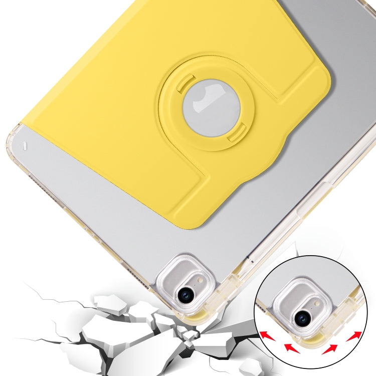 For iPad Pro 13 2024 Clear Acrylic 360 Rotation Detachable Leather Tablet Case(Yellow) - iPad Pro 13 2024 Cases by PMC Jewellery | Online Shopping South Africa | PMC Jewellery | Buy Now Pay Later Mobicred