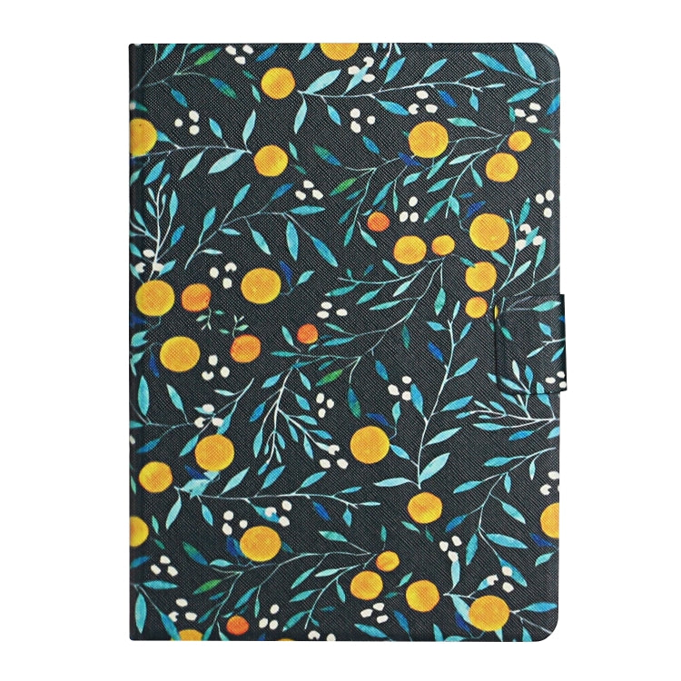 For Amazon Kindle Fire Max 11 Colored Drawing Flower Smart Leather Tablet Case(Yellow Fruit) - Amazon by PMC TechLife | Online Shopping South Africa | PMC TechLife | Buy Now Pay Later Mobicred