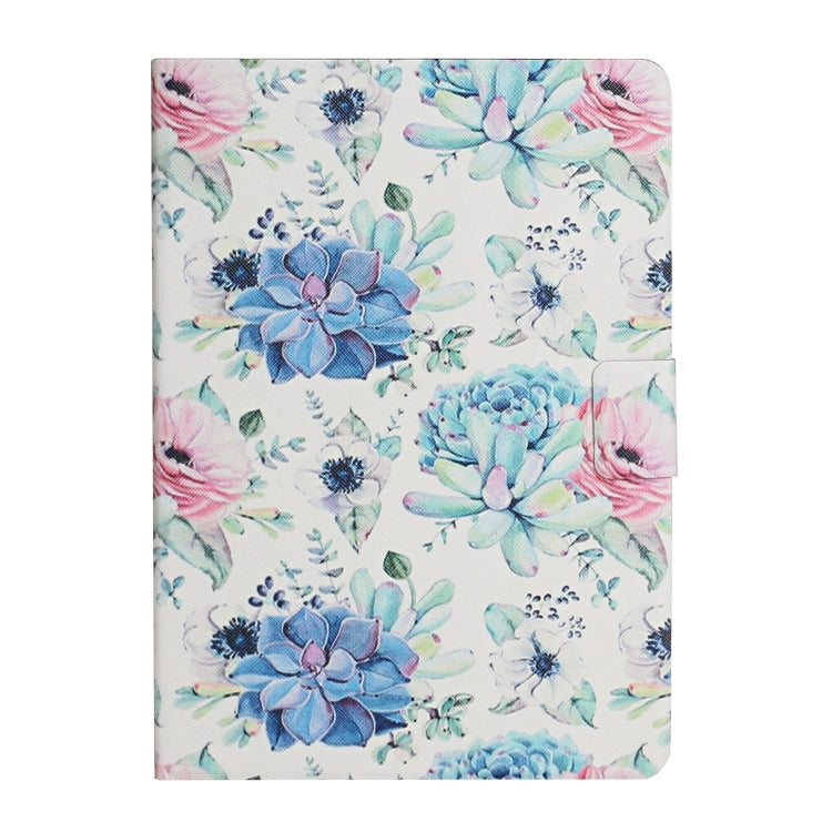 For Amazon Kindle Fire Max 11 Colored Drawing Flower Smart Leather Tablet Case(Blue Folower) - Amazon by PMC TechLife | Online Shopping South Africa | PMC TechLife | Buy Now Pay Later Mobicred