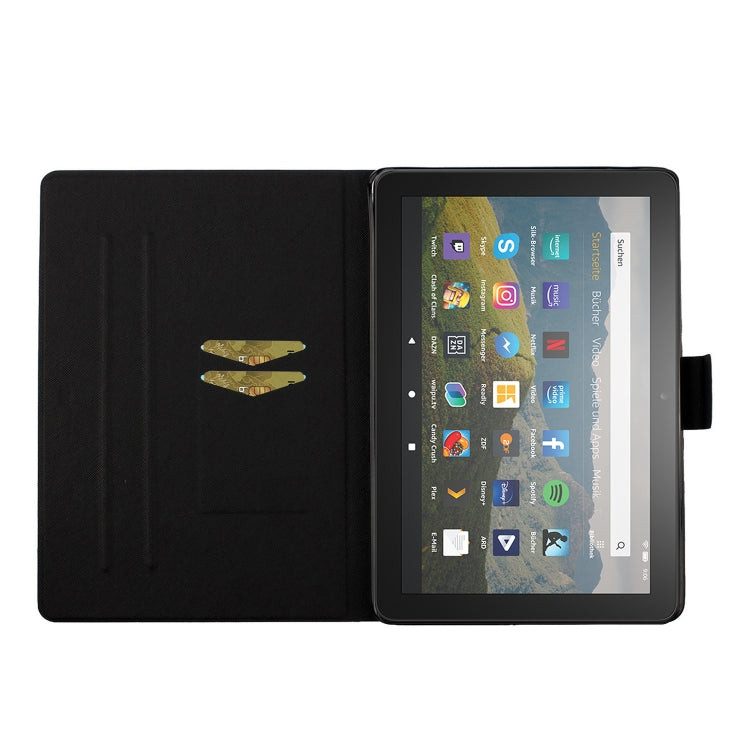 For Amazon Kindle Fire Max 11 Colored Drawing Flower Smart Leather Tablet Case(Blue Folower) - Amazon by PMC TechLife | Online Shopping South Africa | PMC TechLife | Buy Now Pay Later Mobicred