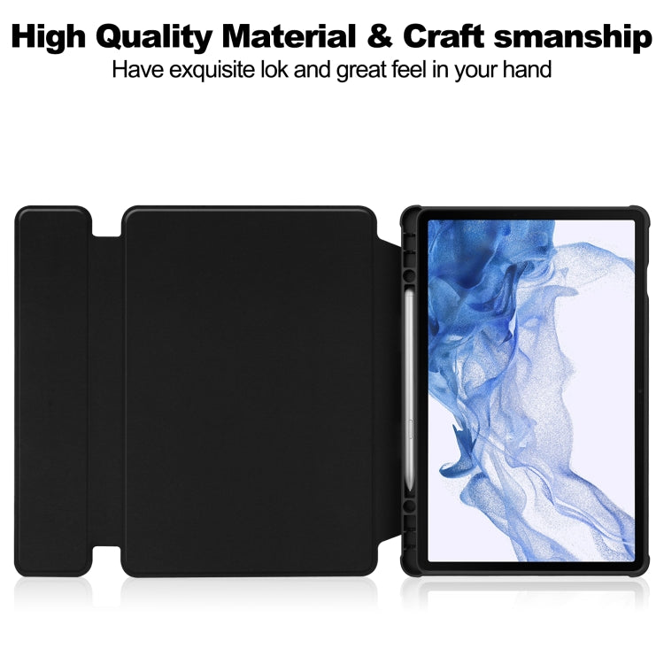 For Samsung Galaxy Tab S9 360 Rotation Transparent Smart Leather Case with Keyboard(Black) - Galaxy Tab S9 Cases by PMC Jewellery | Online Shopping South Africa | PMC Jewellery | Buy Now Pay Later Mobicred