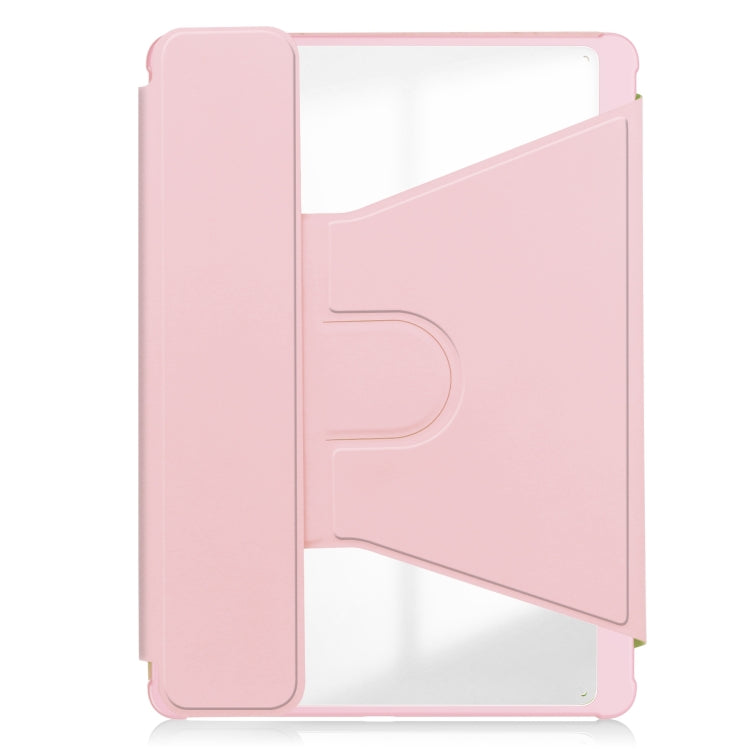 For Samsung Galaxy Tab S9 FE+ / S10+ 360 Rotation Transparent Smart Leather Case(Pink) - Galaxy Tab S9 FE+ by PMC Jewellery | Online Shopping South Africa | PMC Jewellery | Buy Now Pay Later Mobicred