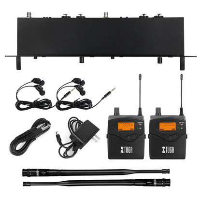 XTUGA RW2080 UHF Wireless Stage Singer In-Ear Monitor System 2 BodyPacks(UK Plug) - Microphone by XTUGA | Online Shopping South Africa | PMC Jewellery | Buy Now Pay Later Mobicred