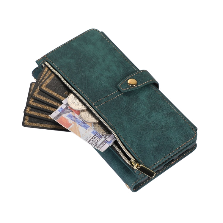 For Google Pixel 7 Pro Dream 9-Card Wallet Zipper Bag Leather Phone Case(Green) - Google Cases by PMC Jewellery | Online Shopping South Africa | PMC Jewellery | Buy Now Pay Later Mobicred