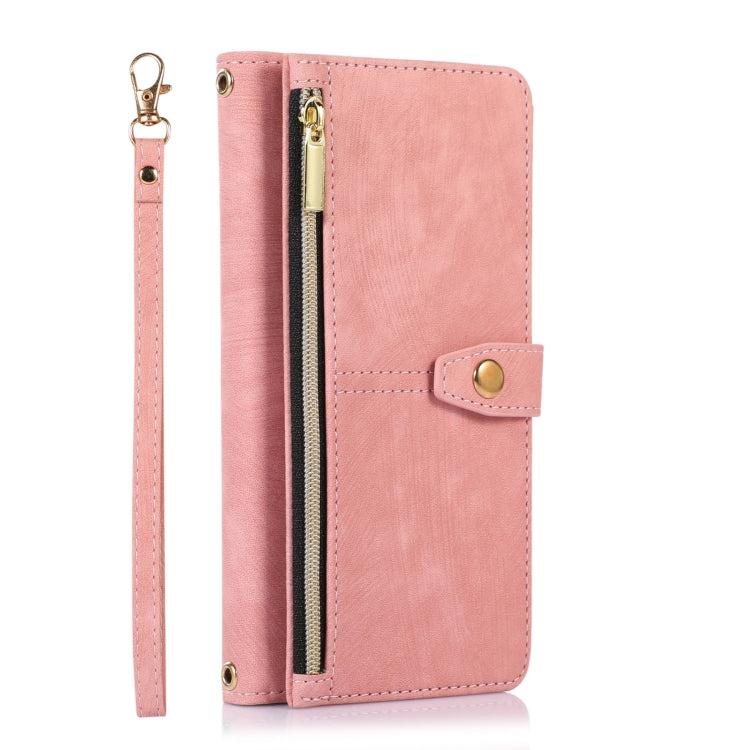 For Google Pixel 7 Dream 9-Card Wallet Zipper Bag Leather Phone Case(Pink) - Google Cases by PMC Jewellery | Online Shopping South Africa | PMC Jewellery | Buy Now Pay Later Mobicred