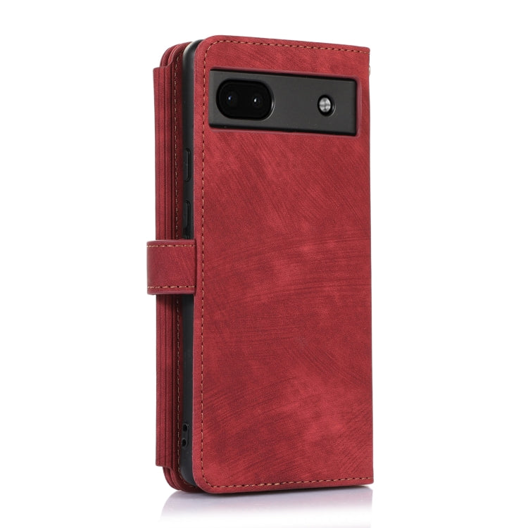 For Google Pixel 6a Dream 9-Card Wallet Zipper Bag Leather Phone Case(Red) - Google Cases by PMC TechLife | Online Shopping South Africa | PMC TechLife | Buy Now Pay Later Mobicred