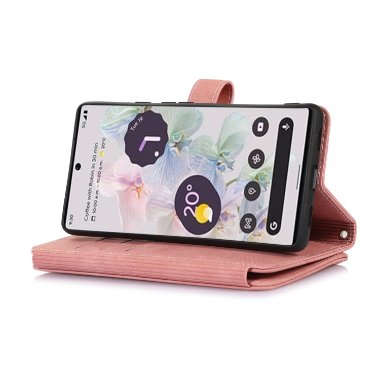 For Google Pixel 6a Dream 9-Card Wallet Zipper Bag Leather Phone Case(Pink) - Google Cases by PMC TechLife | Online Shopping South Africa | PMC TechLife | Buy Now Pay Later Mobicred