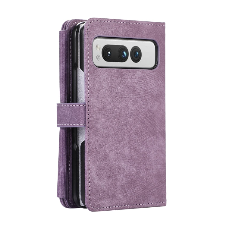 For Google Pixel Fold Dream 9-Card Wallet Zipper Bag Leather Phone Case(Purple) - Google Cases by PMC Jewellery | Online Shopping South Africa | PMC Jewellery | Buy Now Pay Later Mobicred