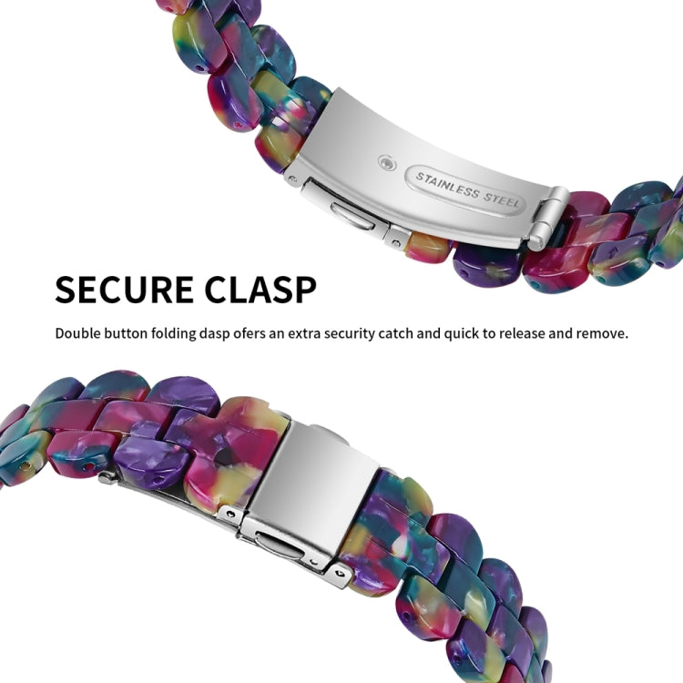 For Fitbit Inspire 3 Oval Resin Replacement Watch Band(Purple Green Flower) - Watch Bands by PMc TechLife | Online Shopping South Africa | PMc TechLife | Buy Now Pay Later Mobicred