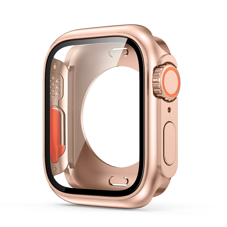 For Apple Watch Series 9 / 8 / 7 45mm Change to Ultra 49mm All-Inclusive Film Hybrid PC Watch Case(Rose Gold) - Watch Cases by PMC Jewellery | Online Shopping South Africa | PMC Jewellery