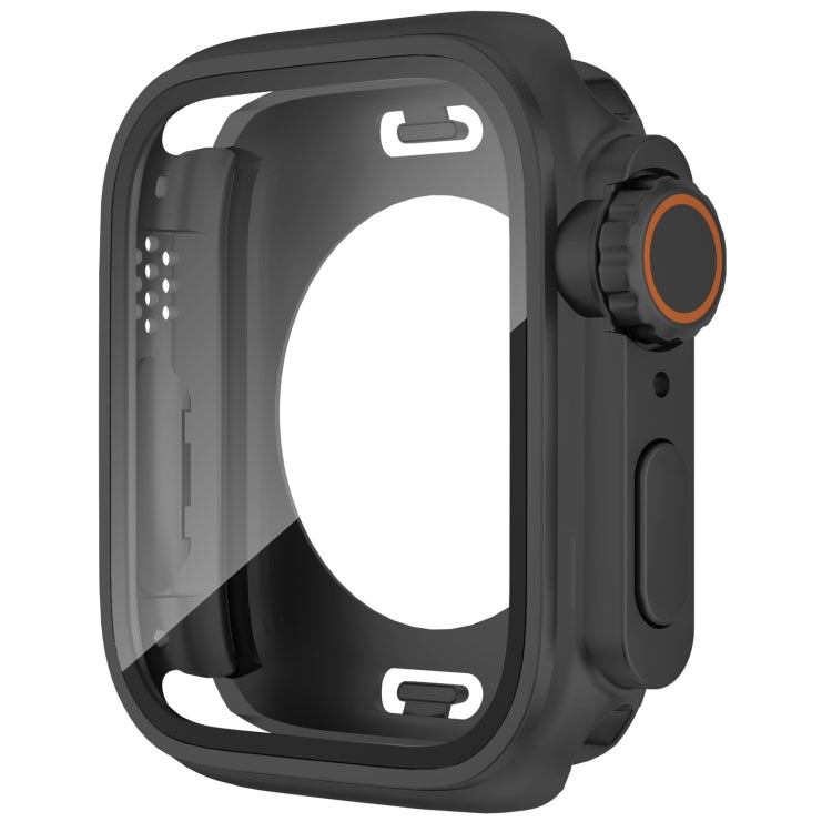 For Apple Watch Series 9 / 8 / 7 45mm Change to Ultra 49mm Waterproof All-Inclusive Film Hybrid PC Watch Case(Black) - Watch Cases by PMC Jewellery | Online Shopping South Africa | PMC Jewellery | Buy Now Pay Later Mobicred