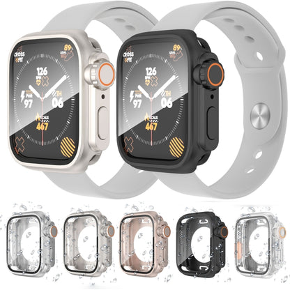 For Apple Watch Series 9 / 8 / 7 41mm Change to Ultra 49mm Waterproof All-Inclusive Film Hybrid PC Watch Case(Transparent) - Watch Cases by PMC Jewellery | Online Shopping South Africa | PMC Jewellery | Buy Now Pay Later Mobicred