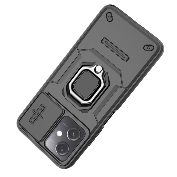 For Xiaomi Redmi Note 12 5G Global Sliding Camshield TPU + PC Shockproof Phone Case with Holder(Green) - Xiaomi Cases by PMC TechLife | Online Shopping South Africa | PMC TechLife | Buy Now Pay Later Mobicred