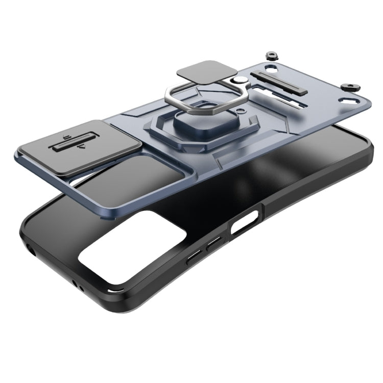 For Xiaomi Redmi Note 12 Pro 5G Global Sliding Camshield TPU + PC Shockproof Phone Case with Holder(Purple) - Xiaomi Cases by PMC TechLife | Online Shopping South Africa | PMC TechLife | Buy Now Pay Later Mobicred