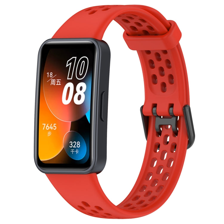 For Huawei Band 10 / 9 / 8 Solid Color Breathable Silicone Watch Band(Red) - Watch Bands by PMC TechLife | Online Shopping South Africa | PMC TechLife | Buy Now Pay Later Mobicred