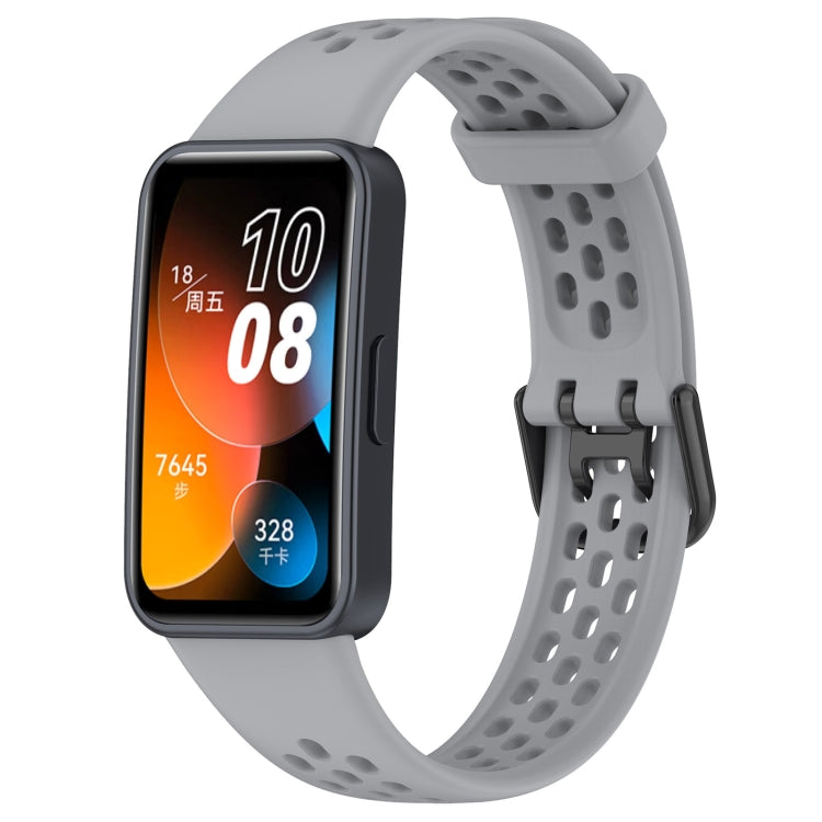 For Huawei Band 10 / 9 / 8 Solid Color Breathable Silicone Watch Band(Grey) - Watch Bands by PMC TechLife | Online Shopping South Africa | PMC TechLife | Buy Now Pay Later Mobicred