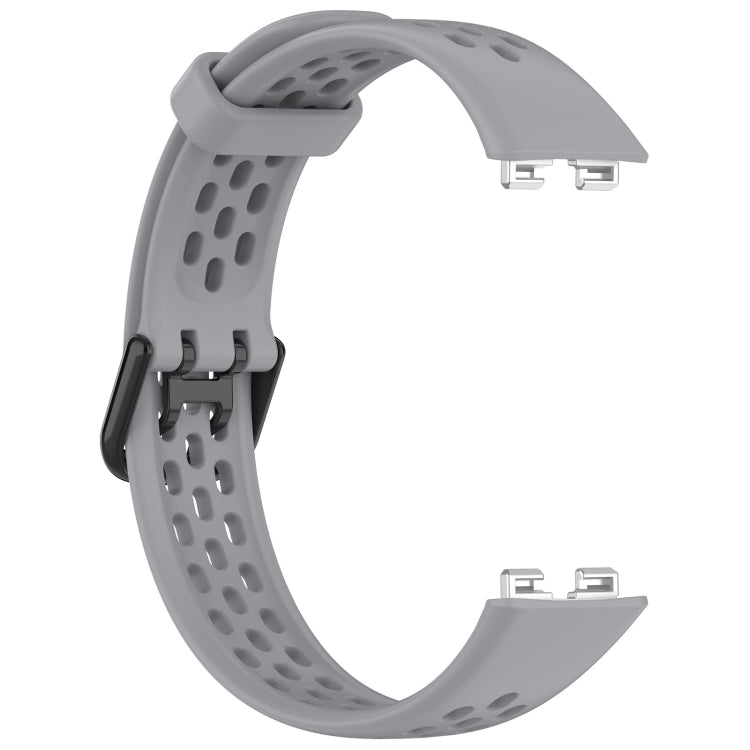 For Huawei Band 10 / 9 / 8 Solid Color Breathable Silicone Watch Band(Grey) - Watch Bands by PMC TechLife | Online Shopping South Africa | PMC TechLife | Buy Now Pay Later Mobicred