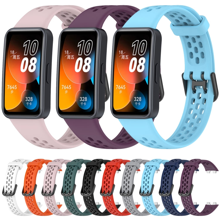 For Huawei Band 10 / 9 / 8 Solid Color Breathable Silicone Watch Band(Grey) - Watch Bands by PMC TechLife | Online Shopping South Africa | PMC TechLife | Buy Now Pay Later Mobicred