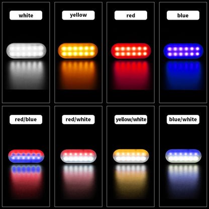 DC12V-24V / 36W Car Truck Emergency Strobe Flash Warning Light 12LEDs Ultra-thin Side Lights(White + Yellow) - Warning Lights by PMC Jewellery | Online Shopping South Africa | PMC Jewellery | Buy Now Pay Later Mobicred