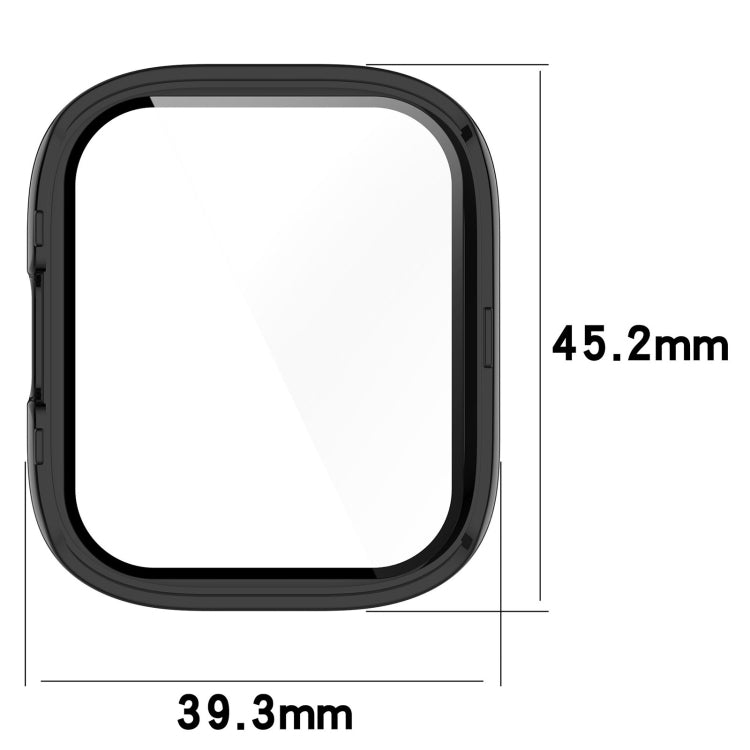 For Redmi Watch 3 Lite / Redmi Watch 3 Active PC + Tempered Film Integrated Watch Protective Case(Ivory White) - Watch Cases by PMC TechLife | Online Shopping South Africa | PMC TechLife