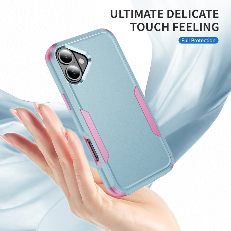 For iPhone 16 Commuter Shockproof TPU + PC Phone Case(Grey Green+Pink) - iPhone 16 Cases by PMC Jewellery | Online Shopping South Africa | PMC Jewellery | Buy Now Pay Later Mobicred