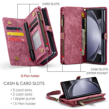 For Samsung Galaxy Z Fold5 CaseMe 008 Multifunctional Zipper Wallet Phone Leather Case(Red) - Galaxy Z Fold5 Cases by CaseMe | Online Shopping South Africa | PMC Jewellery | Buy Now Pay Later Mobicred