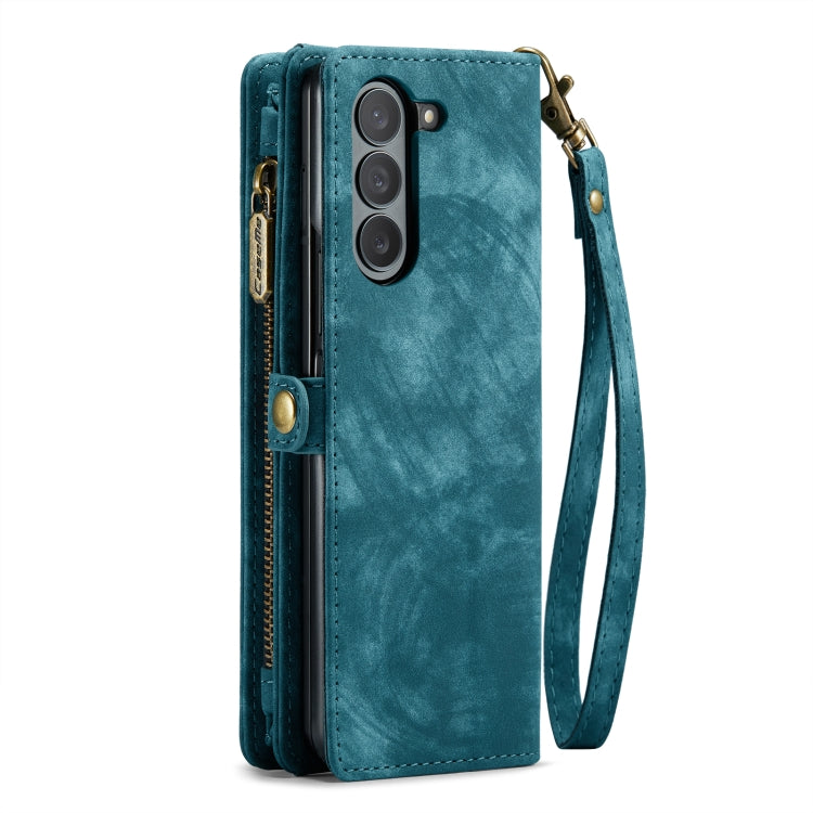 For Samsung Galaxy Z Fold5 CaseMe 008 Multifunctional Zipper Wallet Phone Leather Case(Blue) - Galaxy Z Fold5 Cases by CaseMe | Online Shopping South Africa | PMC Jewellery | Buy Now Pay Later Mobicred