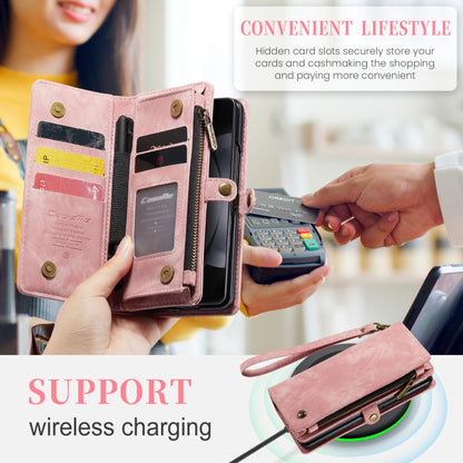 For Samsung Galaxy Z Fold5 CaseMe 008 Multifunctional Zipper Wallet Phone Leather Case(Pink) - Galaxy Z Fold5 Cases by CaseMe | Online Shopping South Africa | PMC Jewellery | Buy Now Pay Later Mobicred