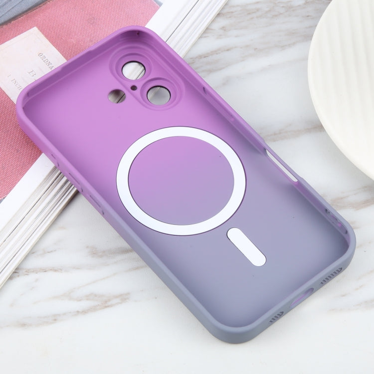 For iPhone 16 Liquid TPU Silicone Gradient MagSafe Phone Case(Purple) - iPhone 16 Cases by PMC TechLife | Online Shopping South Africa | PMC TechLife | Buy Now Pay Later Mobicred