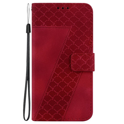 For Xiaomi Redmi Note 13 5G 7-shaped Embossed Leather Phone Case(Red) - Note 13 Cases by PMC Jewellery | Online Shopping South Africa | PMC Jewellery | Buy Now Pay Later Mobicred