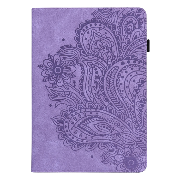 For Google Pixel Tablet Peacock Embossed Pattern Leather Tablet Case(Purple) - Google by PMC TechLife | Online Shopping South Africa | PMC TechLife | Buy Now Pay Later Mobicred