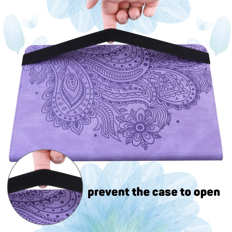For Google Pixel Tablet Peacock Embossed Pattern Leather Tablet Case(Purple) - Google by PMC TechLife | Online Shopping South Africa | PMC TechLife | Buy Now Pay Later Mobicred