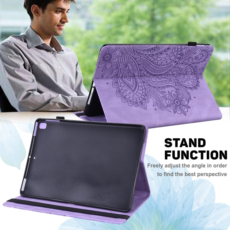 For Google Pixel Tablet Peacock Embossed Pattern Leather Tablet Case(Purple) - Google by PMC TechLife | Online Shopping South Africa | PMC TechLife | Buy Now Pay Later Mobicred