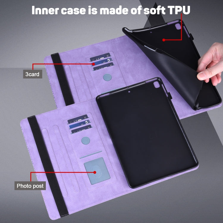 For Google Pixel Tablet Peacock Embossed Pattern Leather Tablet Case(Purple) - Google by PMC TechLife | Online Shopping South Africa | PMC TechLife | Buy Now Pay Later Mobicred
