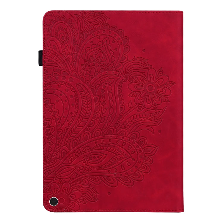 For Google Pixel Tablet Peacock Embossed Pattern Leather Tablet Case(Red) - Google by PMC TechLife | Online Shopping South Africa | PMC TechLife | Buy Now Pay Later Mobicred