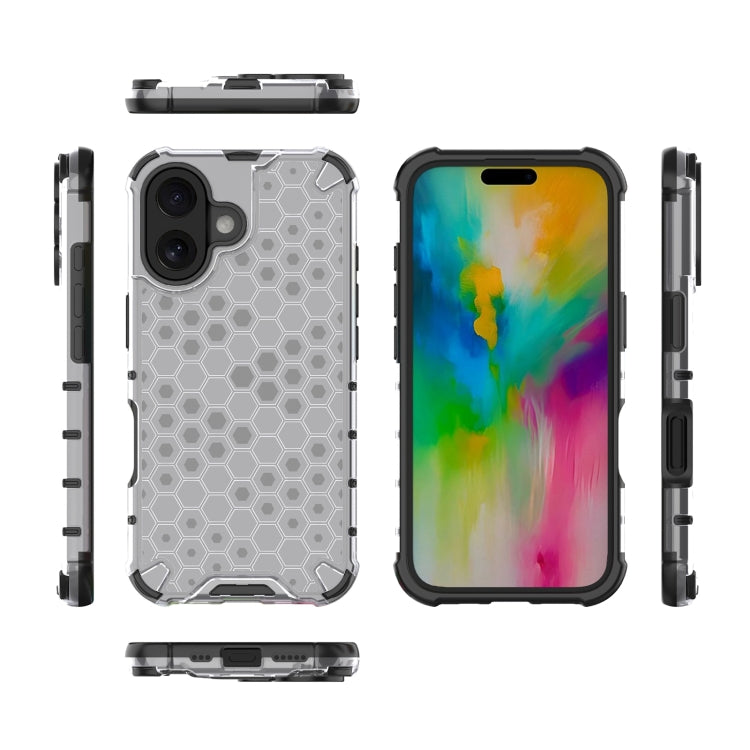 For iPhone 16 Plus Honeycomb Shockproof Phone Case(White) - iPhone 16 Plus Cases by PMC Jewellery | Online Shopping South Africa | PMC Jewellery | Buy Now Pay Later Mobicred