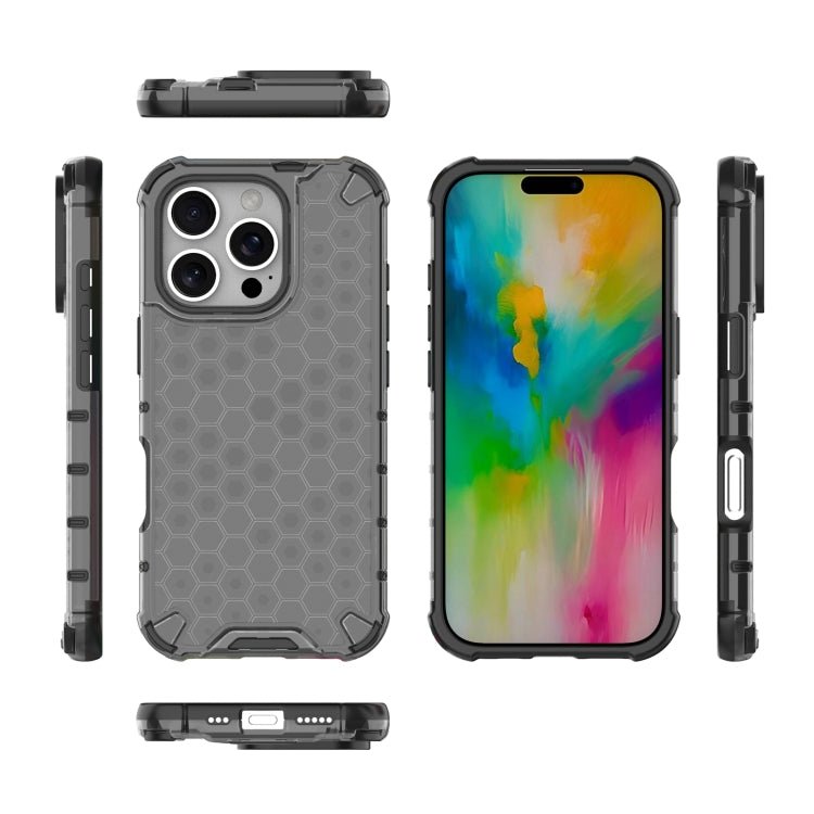 For iPhone 16 Pro Honeycomb Shockproof Phone Case(Black) - free shipping - PMC TechLife - Order now!